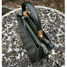 Load image into Gallery viewer, Aria Italian Leather Croc-Embossed Grab Bag (double zip)
