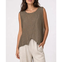 Load image into Gallery viewer, Asymmetric Cotton Linen Sleeveless Top (chocolate)
