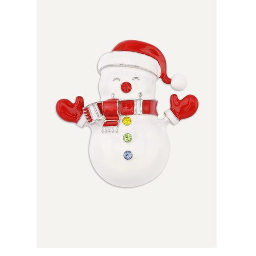 Frosty Cheer Enamel Snowman Brooch