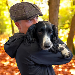 Men's Brown & Olive Multi Check Baker Boy (lifestyle)