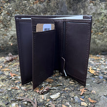 Load image into Gallery viewer, Small Chocolate Brown Italian Leather Wallet | 4 Card Slots
