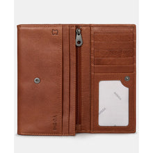 Load image into Gallery viewer, Brown Flap Over Leather Purse by Yoshi (open)
