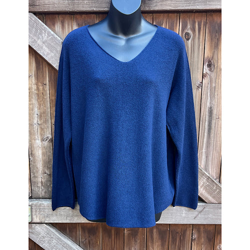 Navy Basic Soft Knit V-Neck Jumper
