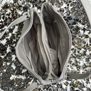 Abbey Stone Double Handle Hobo Style Shoulder Bag (open)