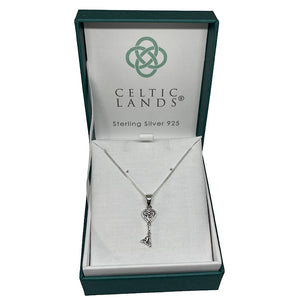 Sterling Silver Celtic Heart Key Necklace