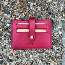 Load image into Gallery viewer, Red Roma Luxe Italian Leather Card &amp; Coin Holder
