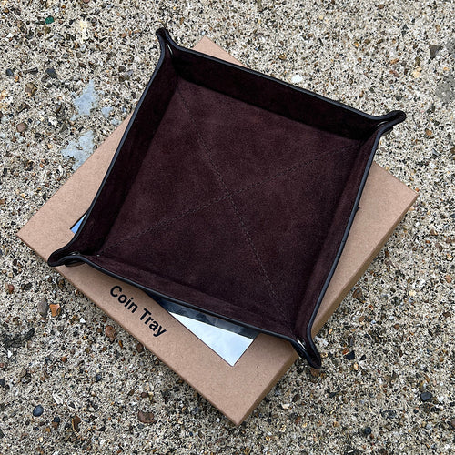 Brown Leather Coin/Tidy Tray