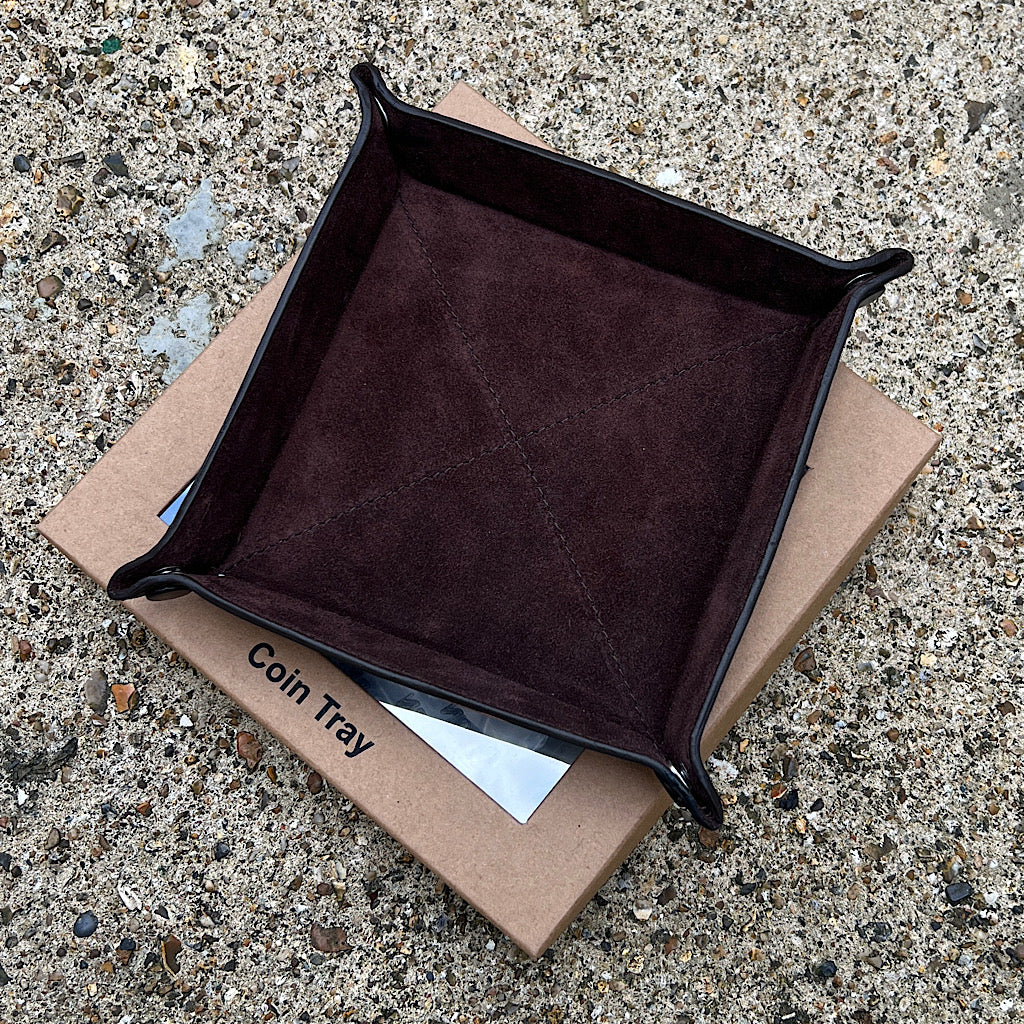 Brown Leather Coin/Tidy Tray