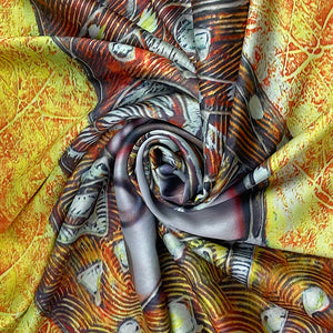 Impressionist Style Egyptian Goddess Print Silk Scarf