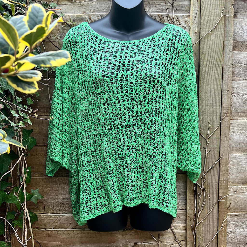 Breezy Apple Green Bohemian Popcorn Cover Up