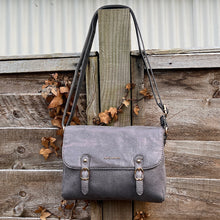 Load image into Gallery viewer, Silver Metallic Satchel Bag
