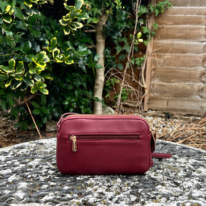 Small Windsor Wine Double Zip Crossbody Bag (back)