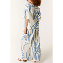 Load image into Gallery viewer, Denim Abstract Print Top &amp; Trouser Set (back)
