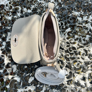 Abby Stone Chain Handle Flap Over Handbag (open)