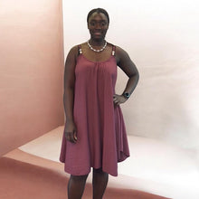 Load image into Gallery viewer, Beaded Strap Swing Dress (grape)
