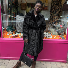 Load image into Gallery viewer, Black Golden Mink Faux Fur Longline Coat
