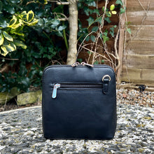Load image into Gallery viewer, Black 'Mia' Mini Crossbody Bag By David Jones (back)
