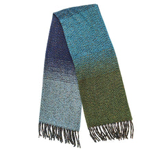 Load image into Gallery viewer, Blue &amp; Green Speckled Thick Scarf (flat)
