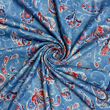 Load image into Gallery viewer, Blue Paisley Soft Touch Scarf (swirl)
