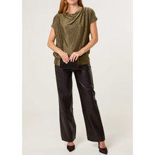 Load image into Gallery viewer, Bronze Shimmer Drape Neck Top (full)
