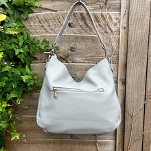 Load image into Gallery viewer, Glacier Large Soft Front Zip Pocket &#39;Sari&#39; Shoulder Bag (back)
