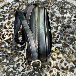 Black Leopard Camera Style Crossbody Bag (mag dot pocket)