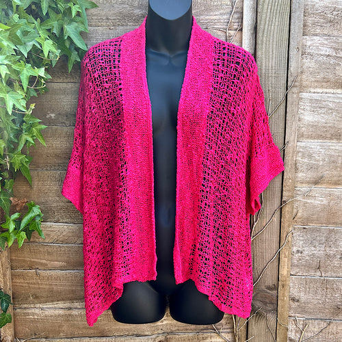 Fuchsia Bohemian Chunky Knitted Cardigan