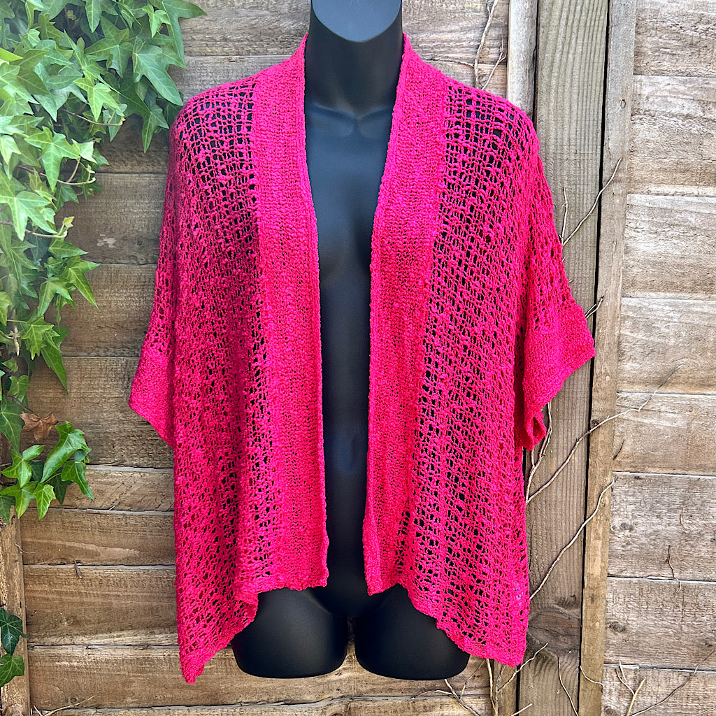 Fuchsia Bohemian Chunky Knitted Cardigan