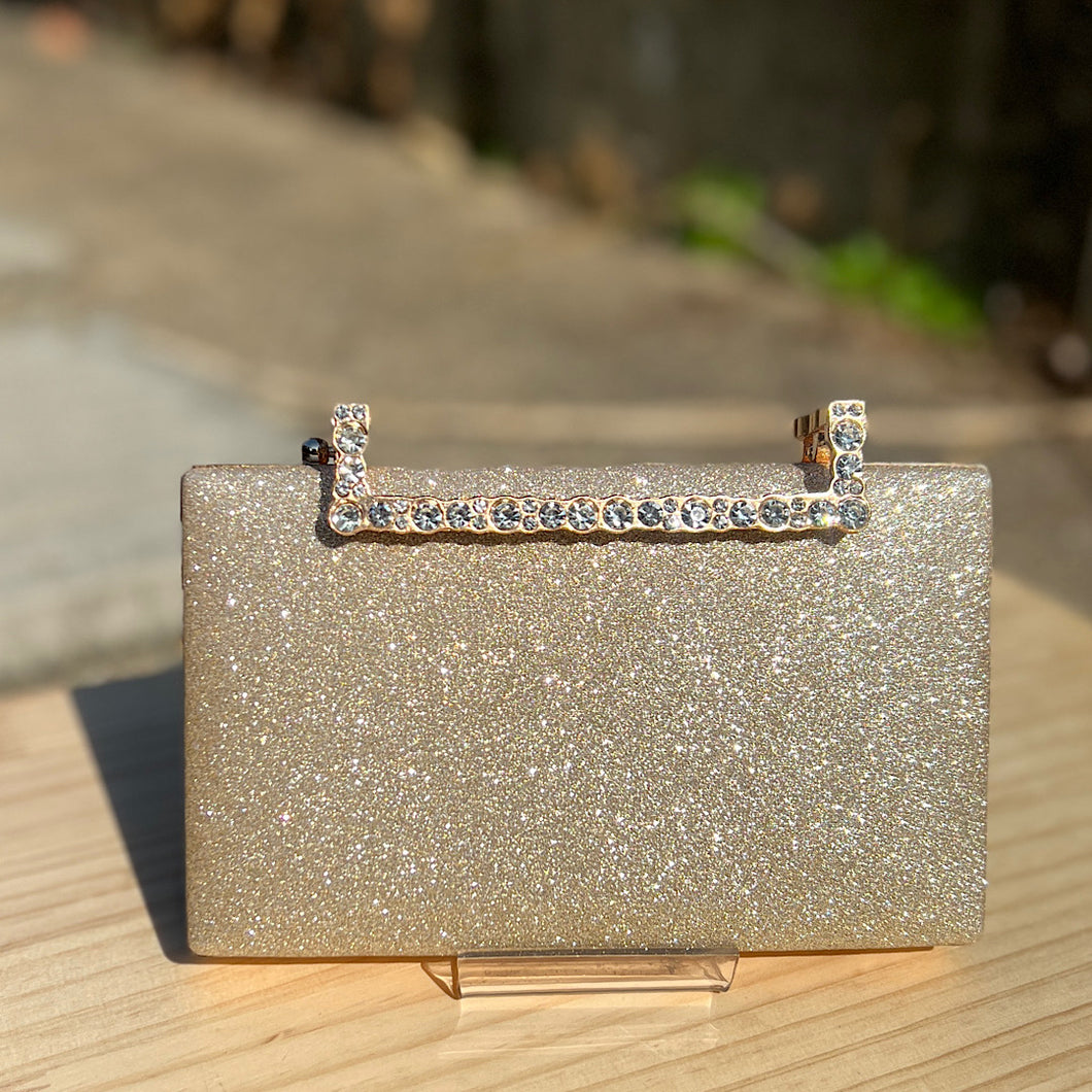 Champagne Diamante Ladies Sparkly Evening Bag