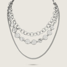 Load image into Gallery viewer, Silver Multi Chain Short Necklace (close up)
