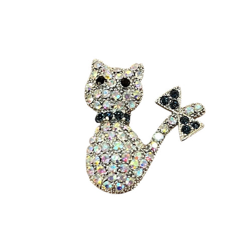 Luna Sparkling Cat Crystal Brooch