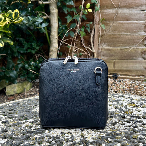 Black 'Mia' Mini Crossbody Bag By David Jones