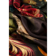 Load image into Gallery viewer, Opulant Florals Chocolate Mid-Length Kimono (material)
