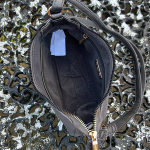 Small Dark Silver Metallic Shoulder Bag