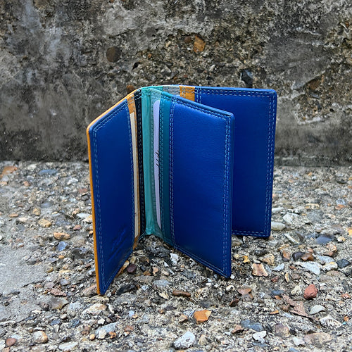 Caribbean Glacier Leather Credit Card Holder | 8 Card Slots