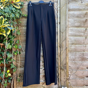 Black Pinch Pleat High Waisted Wide Leg Trousers
