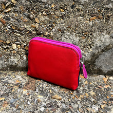 Load image into Gallery viewer, China Rose Leather Coin Purse with 3 Card Slots Inside (back)
