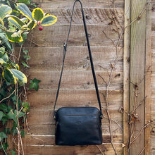Load image into Gallery viewer, Black &#39;Cecilia&#39; Italian Leather Crossbody Bag (hanging)
