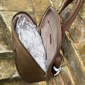 Our Bestseller Brown David Jones Backpack (open)