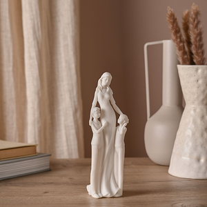 Mother & Two Sons White Portrait Figurine (scale)