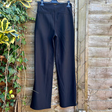 Load image into Gallery viewer, Black Pinch Pleat High Waisted Wide Leg Trousers (back)
