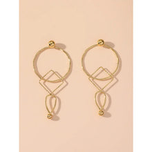 Load image into Gallery viewer, Gold Geometric Stainless Steel Stud Earrings
