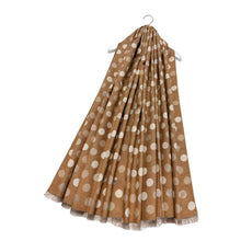 Load image into Gallery viewer, Camel Polka Dot Reversible Wool Scarf
