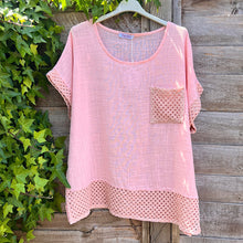 Load image into Gallery viewer, Capri Crochet Trim Cotton Top (soft pink)
