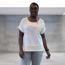 Load image into Gallery viewer, Capri Crochet Trim Cotton Top (white)
