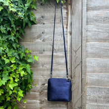 Load image into Gallery viewer, Capri Metallic Leather Crossbody Bag – Made in Italy (hanging)
