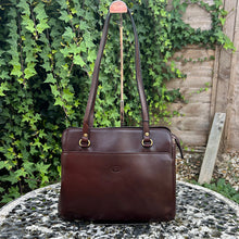 Load image into Gallery viewer, Carlotta Italian Leather Multi-Compartment Shoulder Bag (brown)
