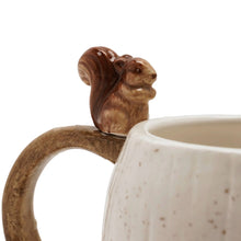 Load image into Gallery viewer, Ceramic Acorn Mug with Squirrel Detail (closeup)
