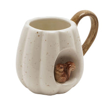 Load image into Gallery viewer, Ceramic Squirrel Hideaway Mug – Speckled Cream (side)
