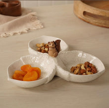 Load image into Gallery viewer, Ceramic Squirrel Three-Section Serving Dish (treats)
